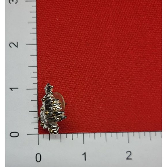 Gold and Silver Christmas Tree Earrings - Picture 5 of 12